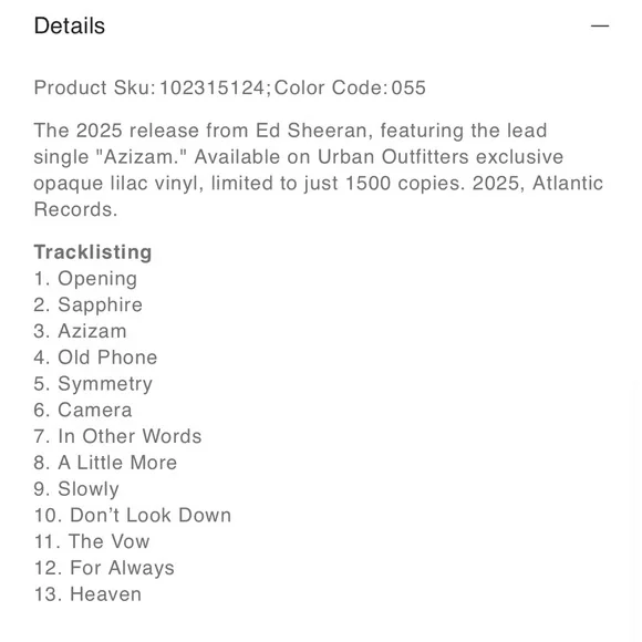 Ed Sheeran Play Pink and Lavender Vinyl Record - Picture 2 of 2